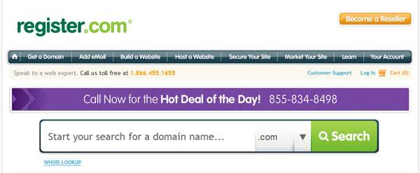 Comprar dominio en register.com